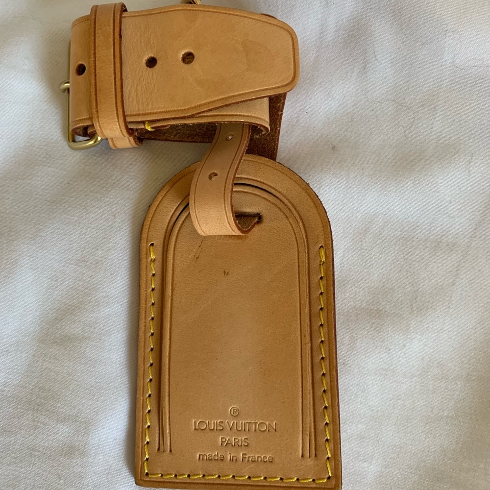 Authentic Louis Vuitton Leather Travel Name Tag